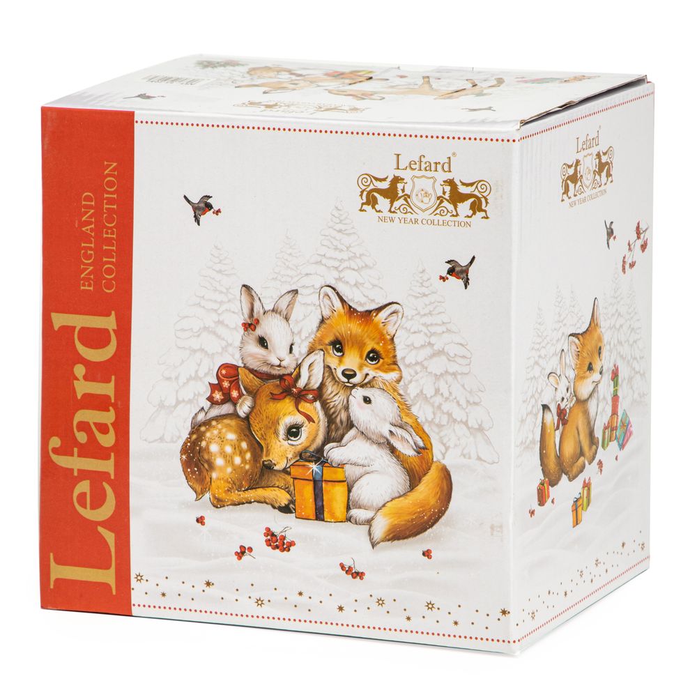 НАБОР ПОСУДЫ LEFARD "C НОВЫМ ГОДОМ" 3 ПР.: САЛАТНИК 800 МЛ, ТАРЕЛКА 19 СМ, КРУЖКА 400 МЛ (КОР=8НАБ.)