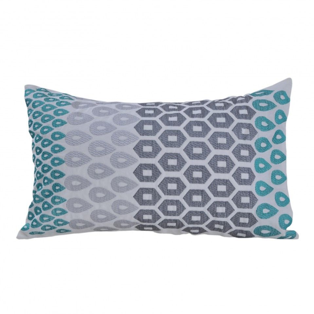 Подушка декоративная 30х45 Hamam Payas аквамарин-темно-серая Турция