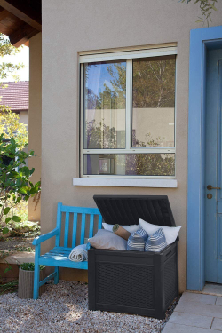 Пластиковый сундук Keter Cube Rattan 208 л graphite