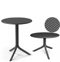 Регулируемый пластиковый стол Step Ø60х76-40 см, антрацит