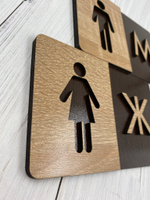 Табличка на туалет Премиум (пара М+Ж)