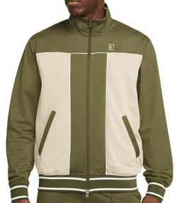 Мужская теннисная кофта Nike Court Heritage Suit Jacket - rough green/seasame/mint foam