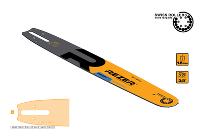 Rezer Profi 456 L 9 M Сварная многослойная направляющая шина для цепных пил