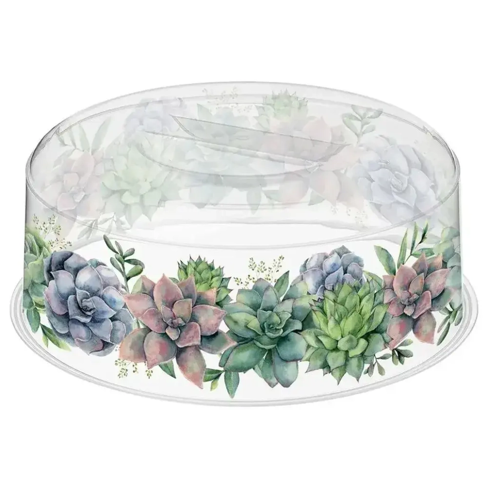 Крышка для СВЧ D250мм с декором (бесцветный)