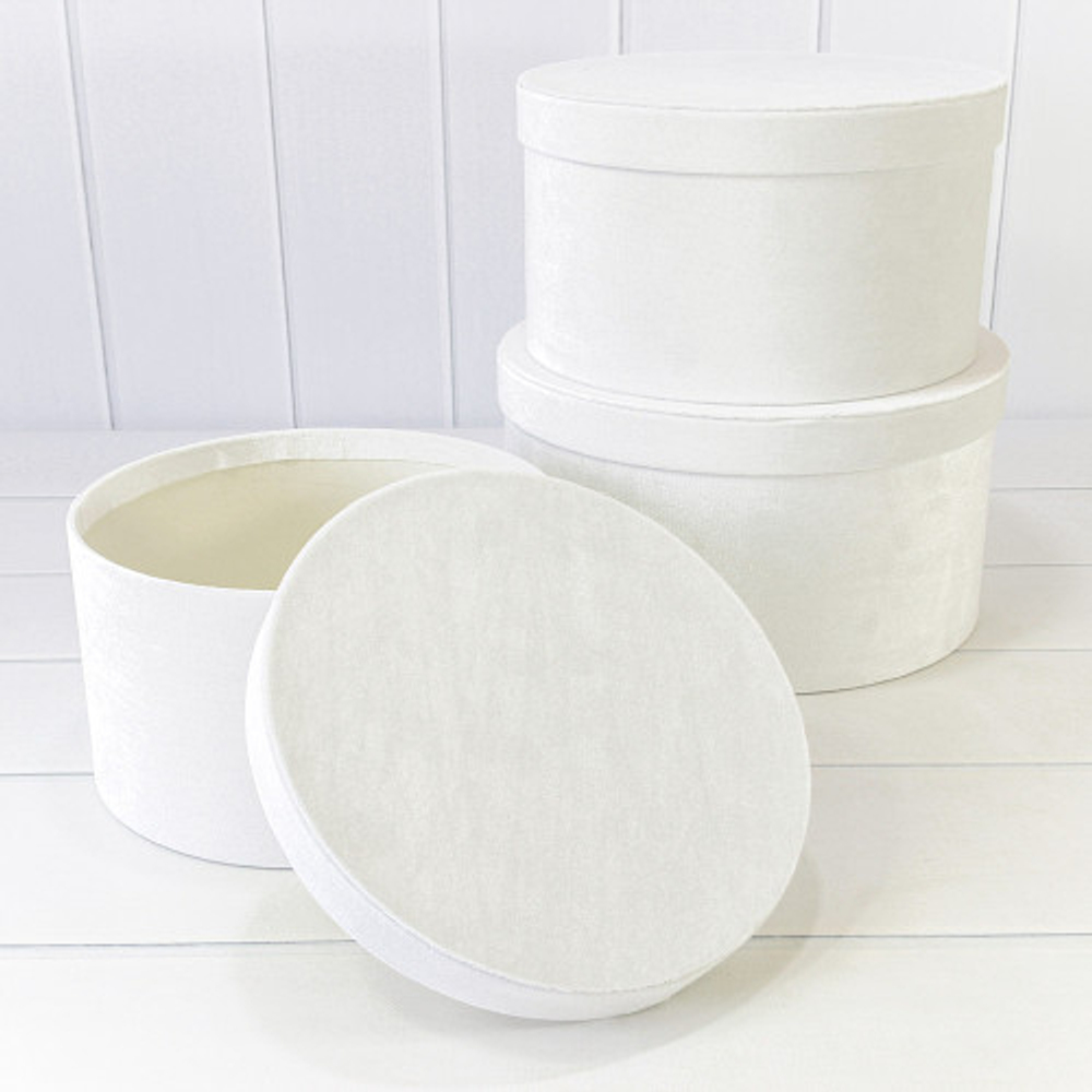 Коробка 29.7х16 см Набор 3 шт "Бархат" (Белый)