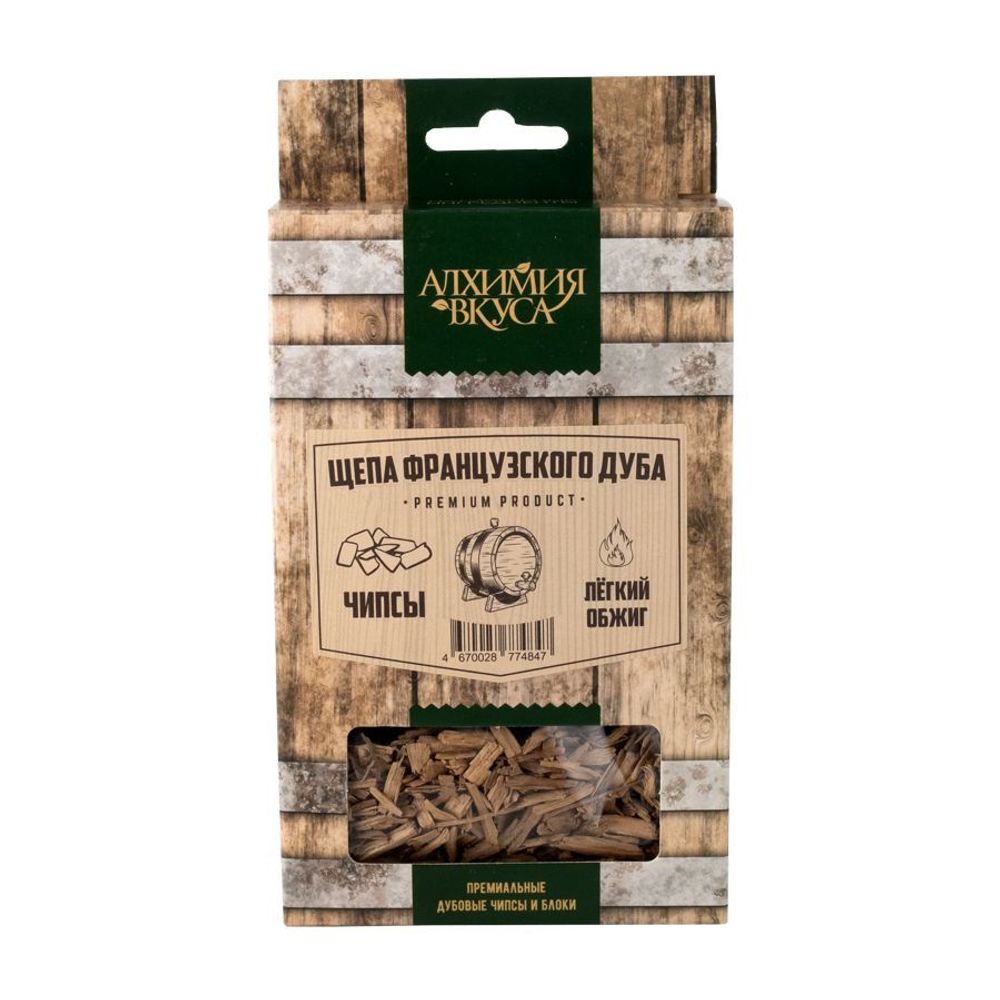 Щепа французского дуба Алхимия вкуса (чипсы, легкий обжиг), 20 г