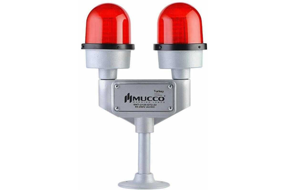 Заградительные огни настенного монтажа, 12V/DC, цвет красный