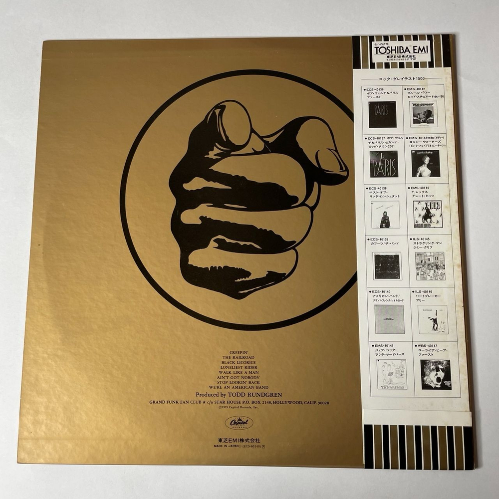 Винтажная виниловая пластинка LP Grand Funk Railroad We're An American Band (Japan 1979) (Obi)