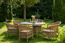 "Эспрессо–150 S" обеденная группа плетеная, цвет соломенный