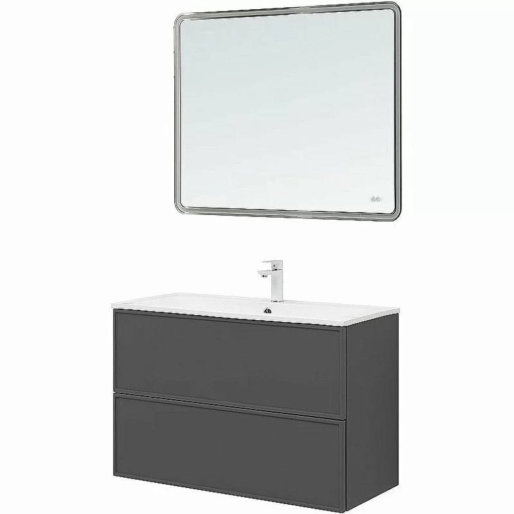 Тумба с раковиной Aquanet Арт 100 329614 ясень графит