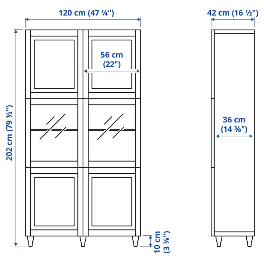 Комбинация для хранения - IKEA BESTÅ/BESTA/БЕСТА/БЕСТО ИКЕА, 120x42x202 см, белый,