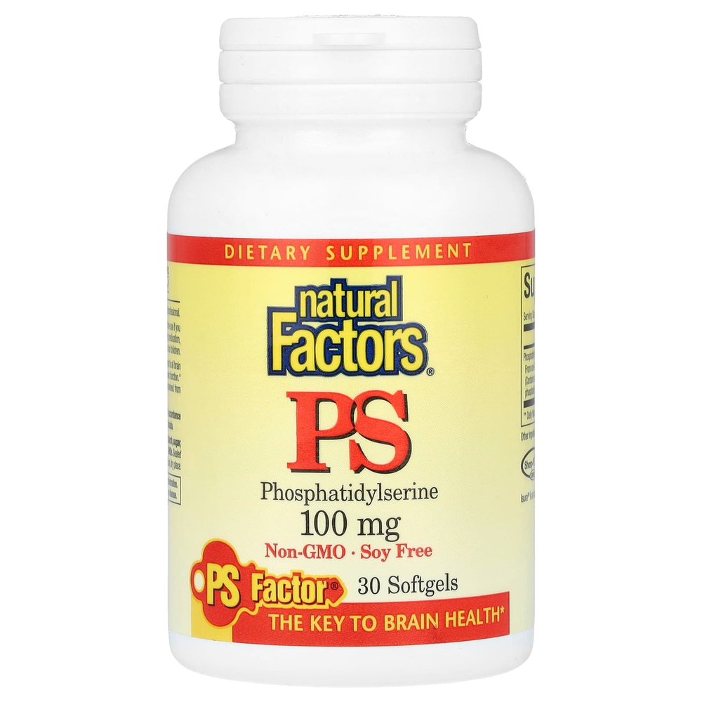 Natural Factors, PS, фосфатидилсерин, 100 мг, 30 капсул