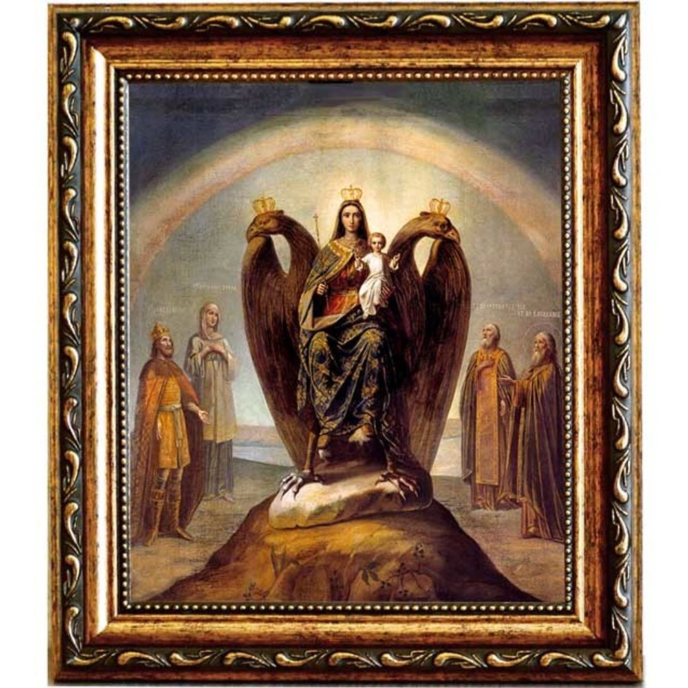 Самодержавная икона Божией Матери на холсте.