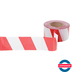 Лента оградительная красно-белая 75 мм х 250 м