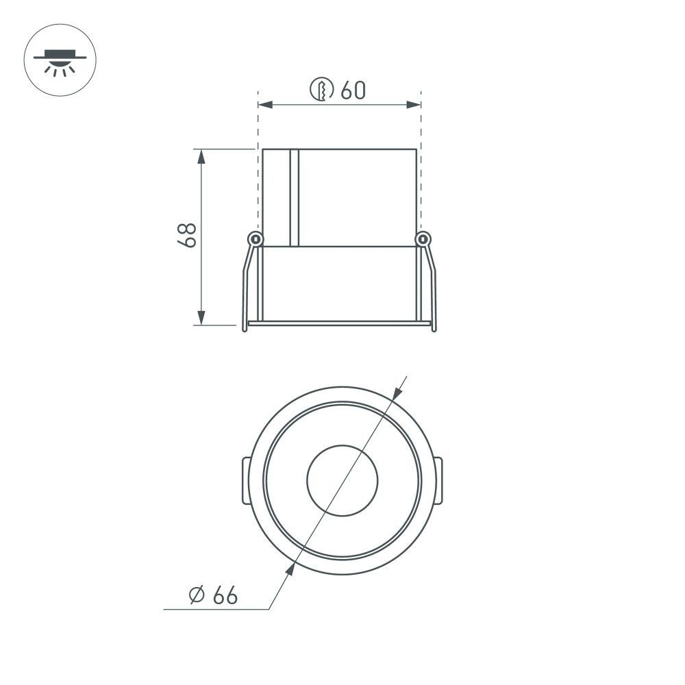 Светильник MS-ATLAS-BUILT-R66-15W Warm3000 (BK-BK, 35 deg, 230V) (Arlight, IP20 Металл, 5 лет) 035465