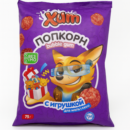 Попкорн Хит со вкусом БаблГам для мальчиков 75 гр