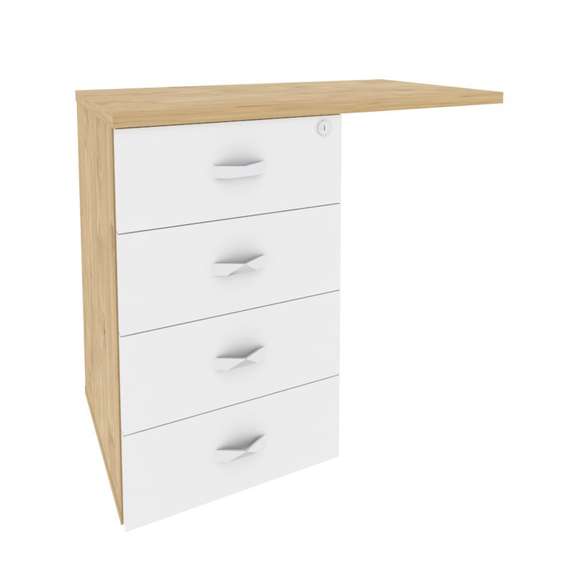 Onix Direct Тумба приставная (универсальная л/пр) O.TPU-4 Тиквуд Светлый/Белый Бриллиант 842*460*750