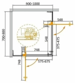Душевой уголок Cezares Slider 80x100 AH-2-70/80-90/100-BR-BORO стекло бронза/профиль золото брашированное