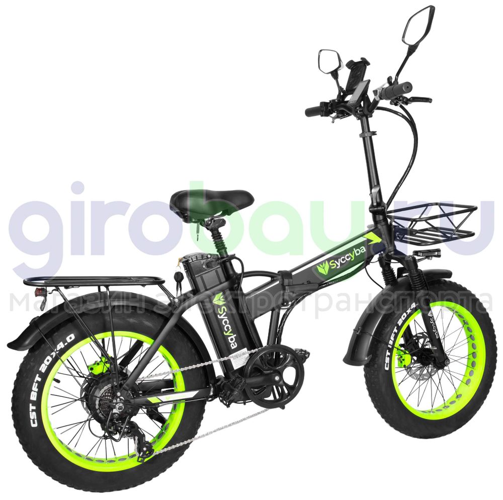 Электровелосипед Syccyba F10 Pro 2025 года (48V/15Ah) - Салатовый обод фото №10