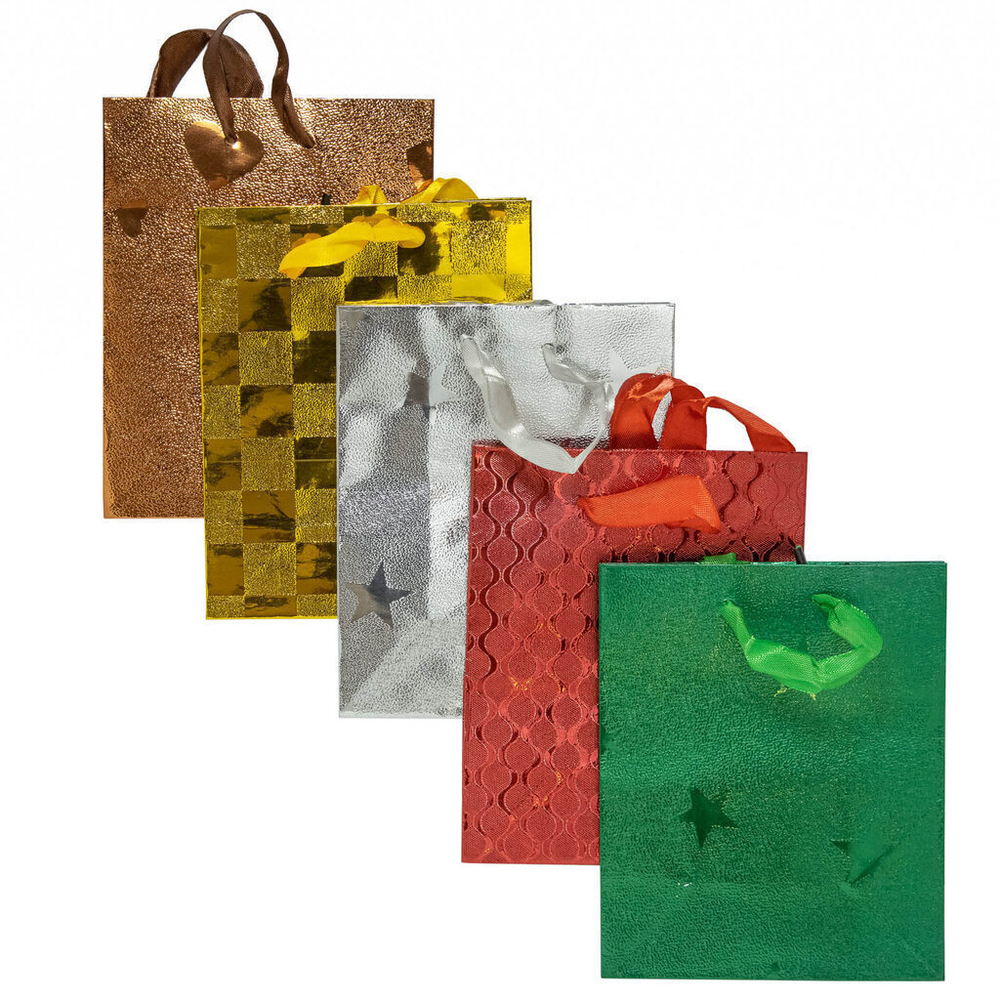 Пакет подар. бумажн. голография 11*14*6 см, 130 гр/м2 Ассорти один дизайн в упаковке