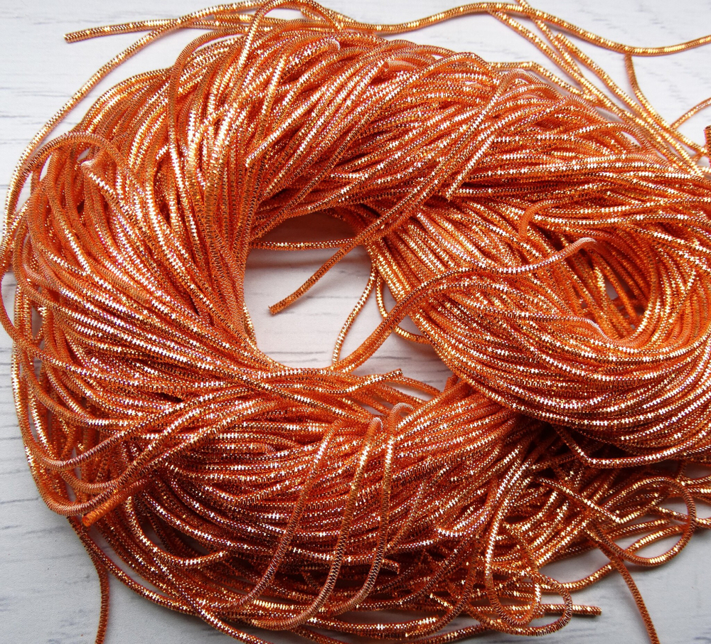 ТК025НН1 Трунцал (канитель), цвет: оранжевый, размер: 1,5 мм, 5 гр.