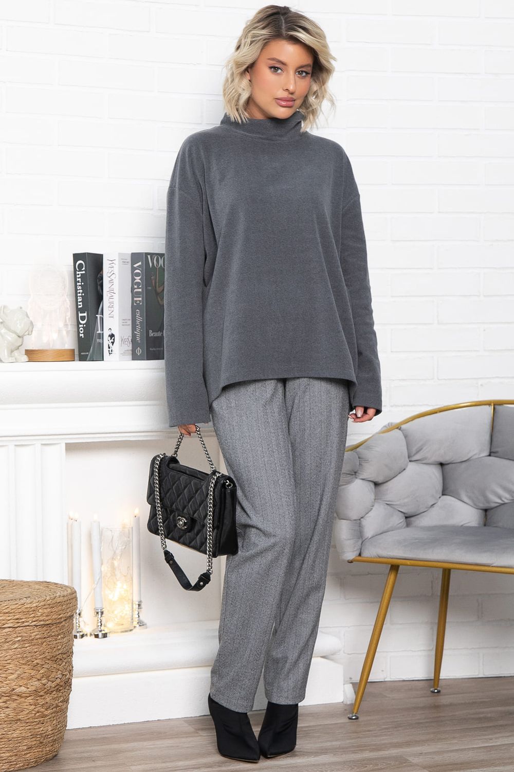 Брюки зауженные Диксон (серые) Б15009-8М LT Collection