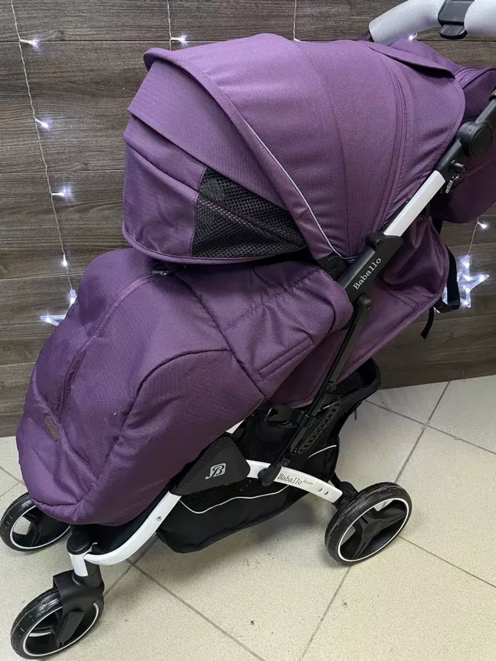 Коляска прогулочная Babalo 2023 фиолетовый белая рама