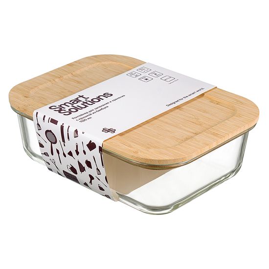 Контейнер для запекания и хранения eco store с крышкой из бамбука, 1520 мл