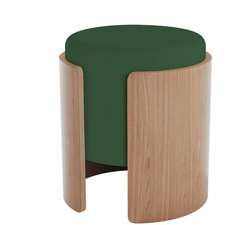 Пуф Lagom (зелено-голубой FiberGuard, натуральный дуб)