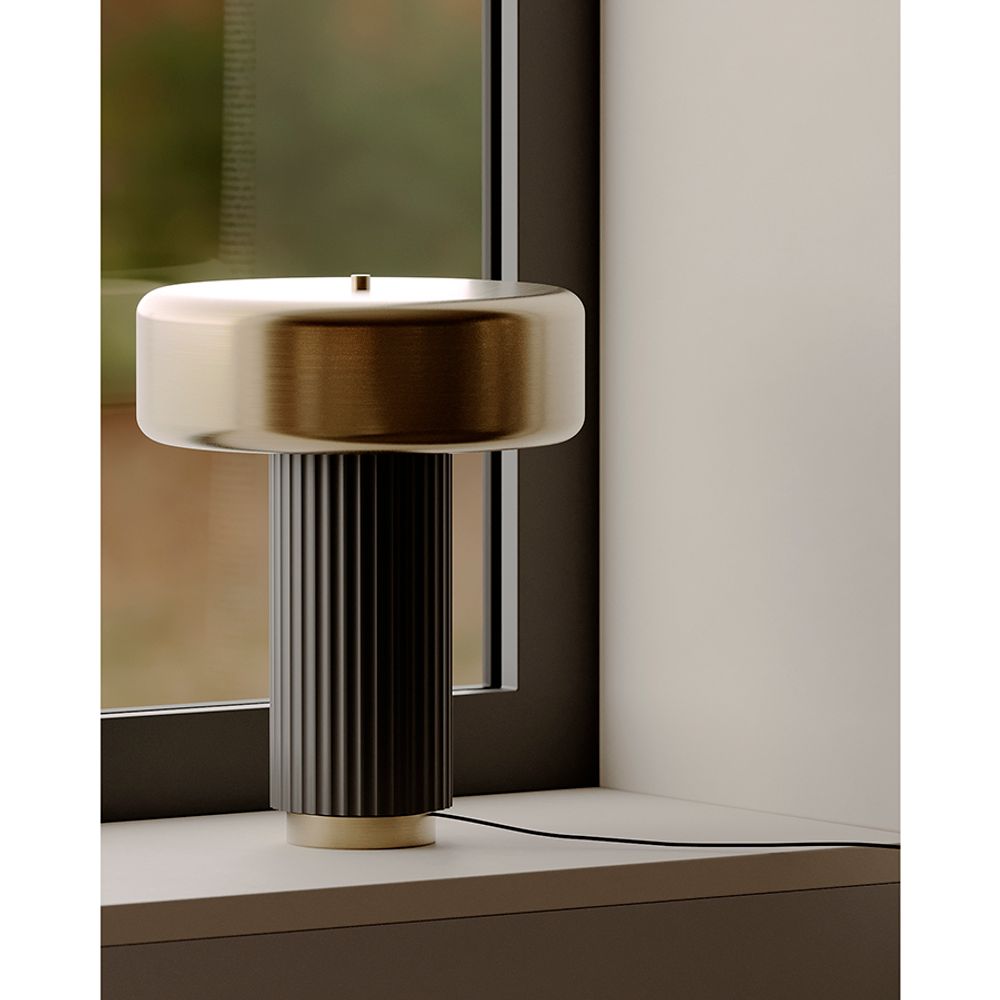 Лампа настольная Stone, Ø27х35 см, черная/золотистая