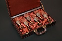 Набор лафитников «Герб России» 6 шт. в подарочном футляре с художественным оформлением