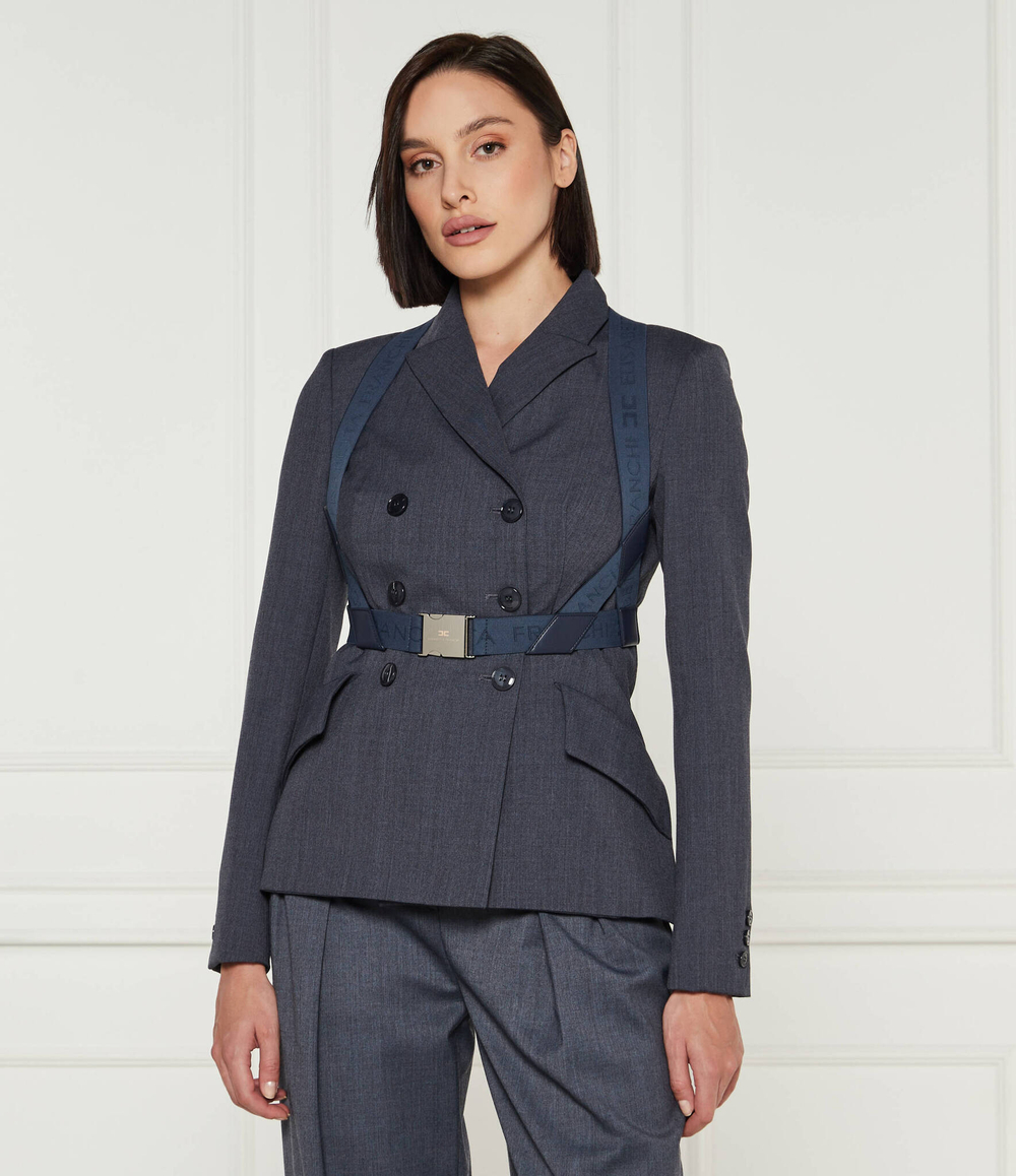 Жакет Elisabetta Franchi - темно-синий(GI11847E2)