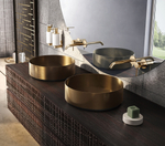 Раковина Gessi 316, накладная, без перелива, Ø400хh125 мм, цвет Brass Brushed PVD