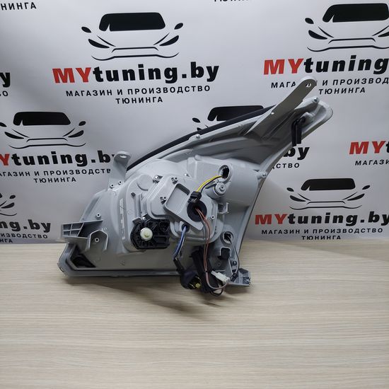 Передние фары Tube Light для Toyota Land Cruisre Prado 120 (03-09) динамические хромированные