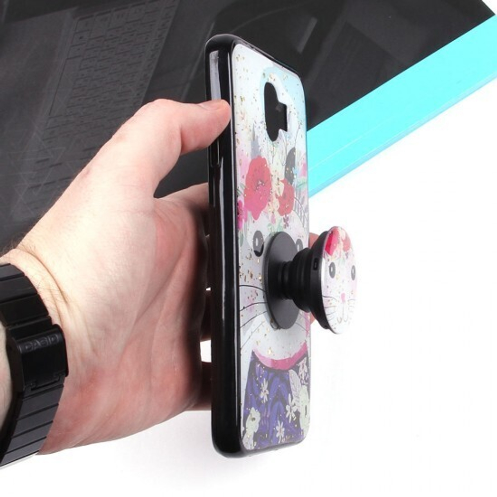 Чехол ТПУ с попсокетом для Samsung Galaxy J4 (2018), 010896