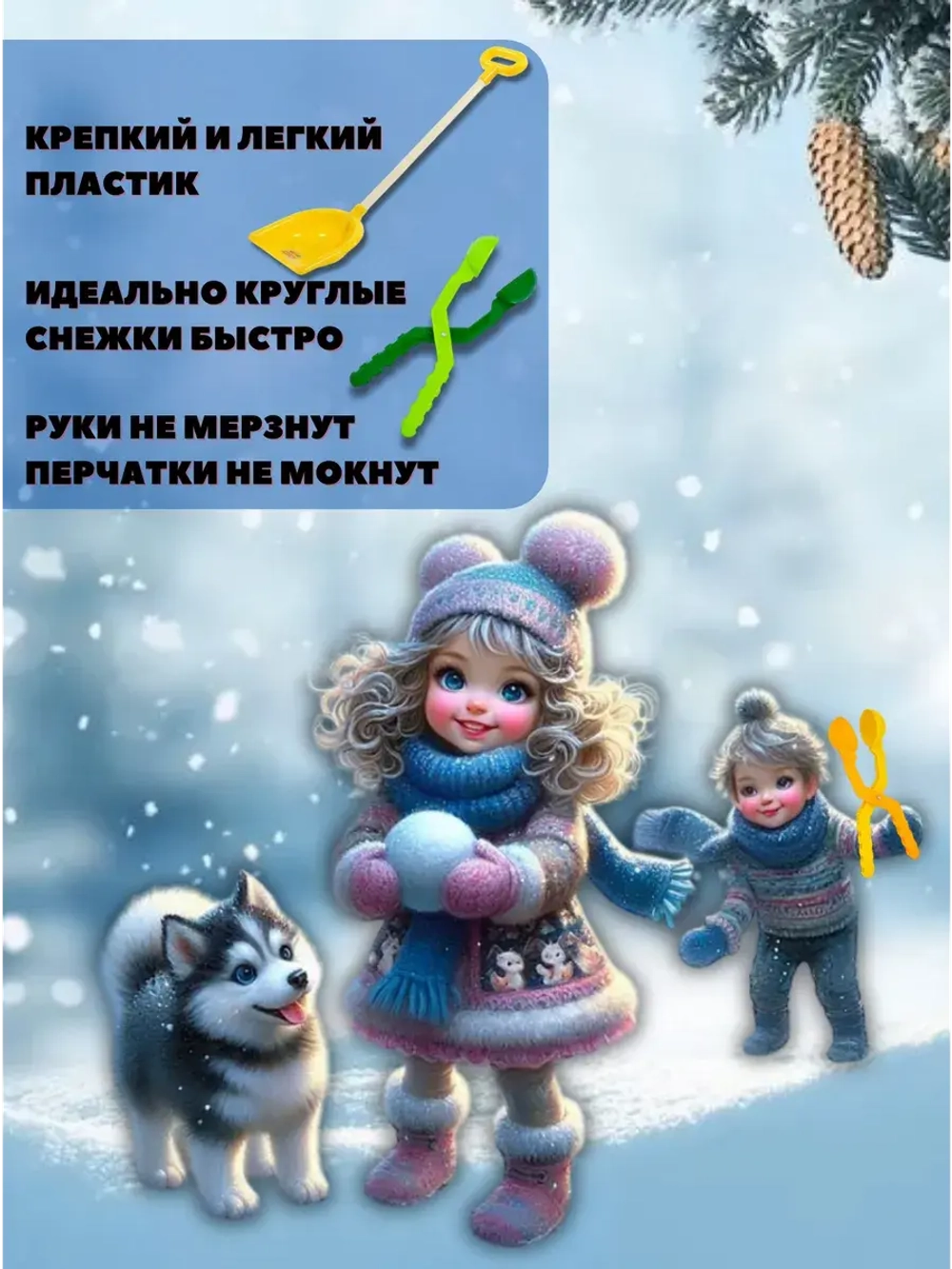 Лопатка и снежколеп набор детский зимний
