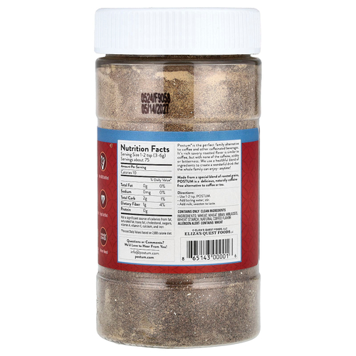 Postum, Теплый напиток быстрого приготовления, натуральный кофе, без кофеина, 227 г (8 унций)