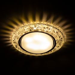 Светильник встраиваемый cо светодиодной подсветкой ЭРА DK LD25 SL/WH под лампу GX53 прозрачный