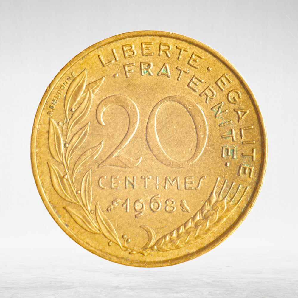 France, 20 Centimes 1968 - Marianne, VF