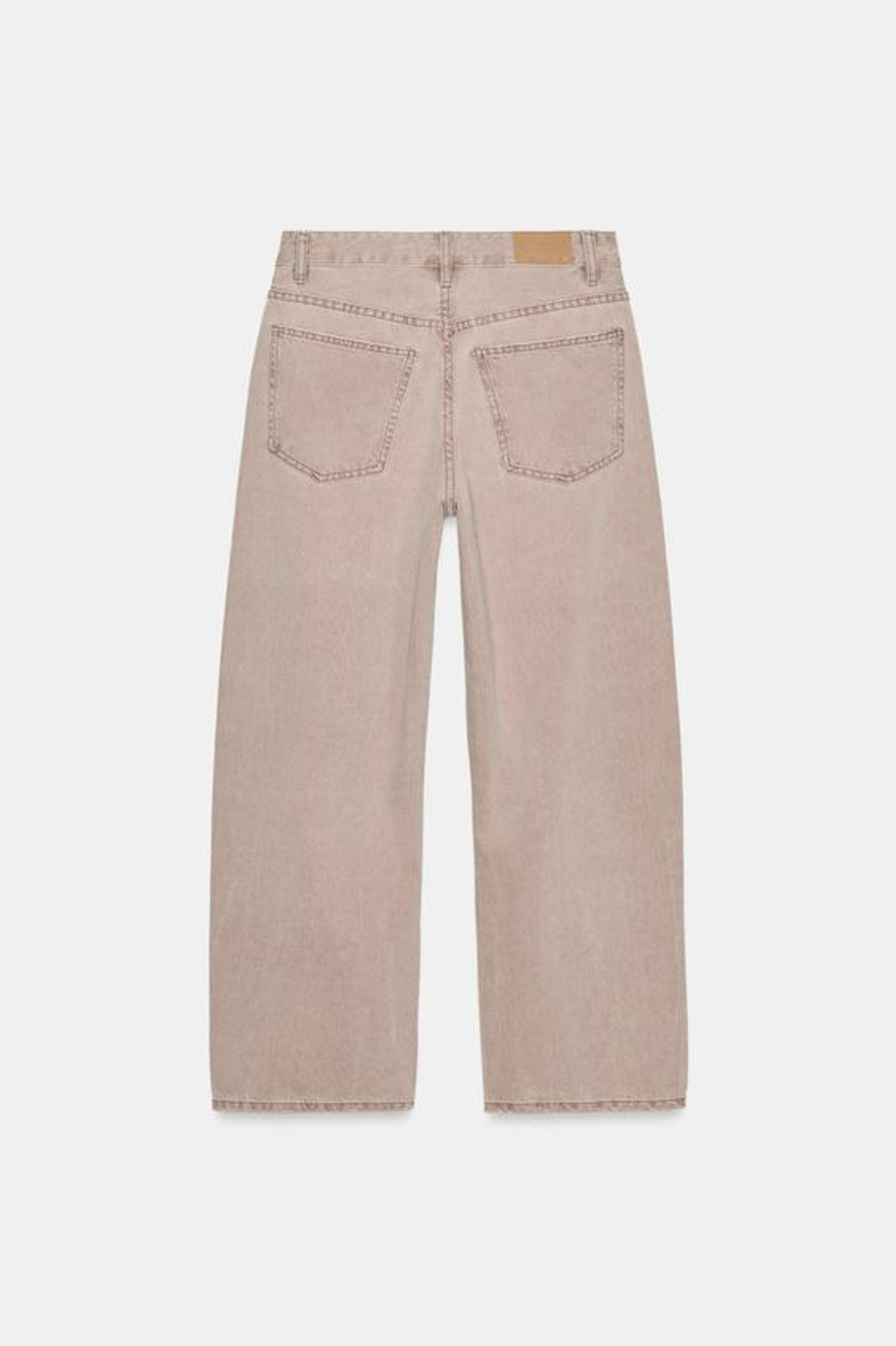 ZARA ДЖИНСЫ TRF BAGGY BALLOON СО СРЕДНЕЙ ПОСАДКОЙ, ЛИНЯЛЫЙ РОЗОВЫЙ