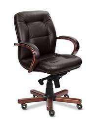 Кресло для руководителя Victoria B коричневая кожа