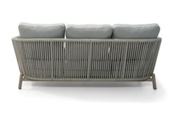 "Прато" диван трехместный из искусственного ротанга, цвет светло-серый, каркас под дерево (холодно-бежевый)