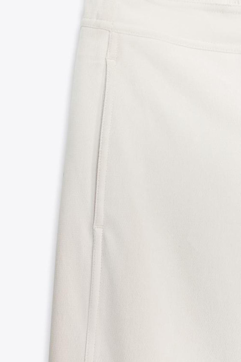 ZARA БРЮКИ WIDE LEG, ЭКРЮ