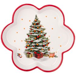 ТАРЕЛКА AGNESS “С НОВЫМ ГОДОМ!" ФИГУРНАЯ 20*2,5 СМ (КОР=36ШТ.)