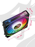 Вентиляторы Redragon GC-F012, для корпуса, 3 вентилятора, 120мм, ARGB, авторегулировка