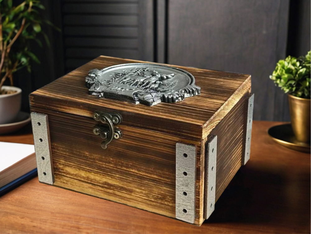 Шкатулка "Олени в лесу"