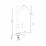 Смеситель для кухни 35k MIXLINE ML23-032 "Round Black" высокий излив боковая ручка ЧЕРНЫЙ