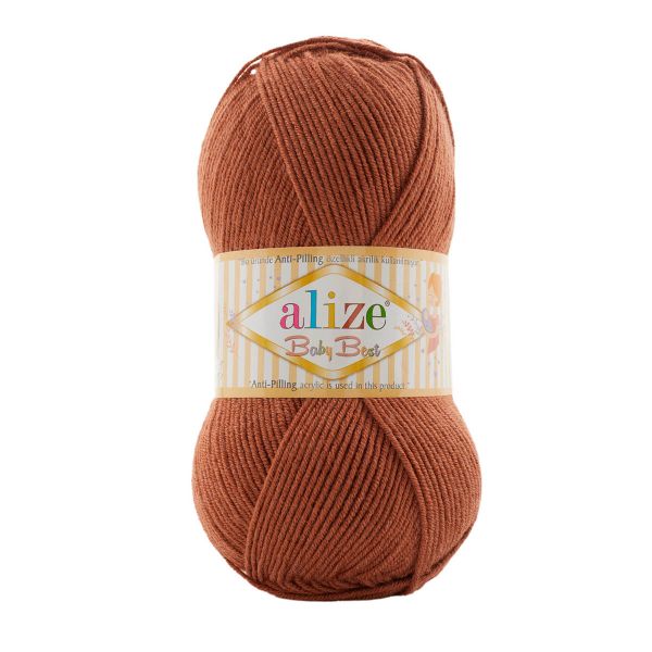 Пряжа Alize (Ализе) Baby Best / уп.5 мот. по 100 г, 240м, 572 медно-коричневый