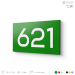Номер на дверь 621, табличка на дверь для офиса, квартиры, кабинета, аудитории, склада, зеленая 120х70 мм, Айдентика Технолоджи