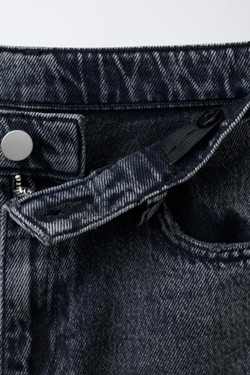 ZARA ДЖИНСЫ BARREL, СИНИЙ/ЧЕРНЫЙ